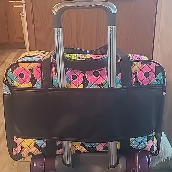 Betsey Johnson Weekender Bag: Donut+ Cat Design with Black Background. - Picture 8 of 12